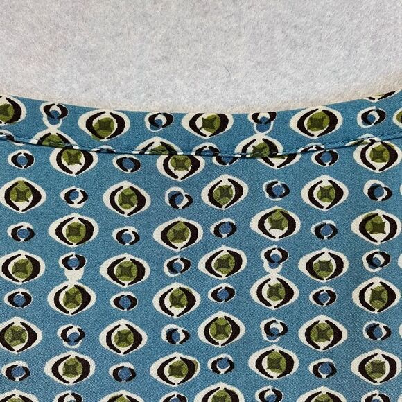 J JILL Top Women's XL Blue Green Short Sleeve Circles Geometric Print Scoop Neck - Picture 11 of 11